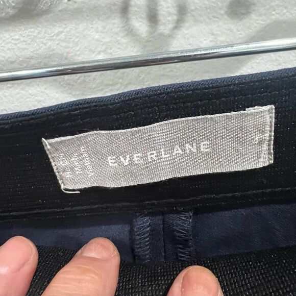 EVERLANE The Curvy Side-Zip Stretch Cotton Dress Work Pant IN Navy Size 4 - Picture 7 of 11